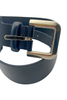 Jil Sander Black Leather Belt with Gold Buckle