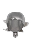 John Galliano Silver Metal Pirate Skull Feather Ring