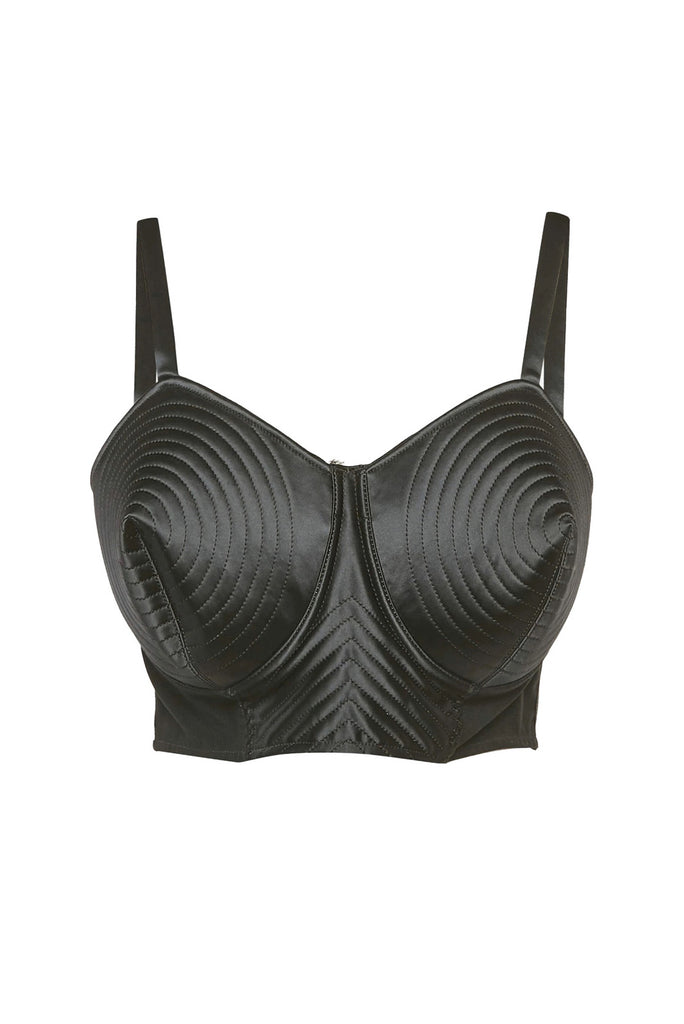 Jean Paul Gaultier x Lotta Volkova Black Corset Satin Bra Top