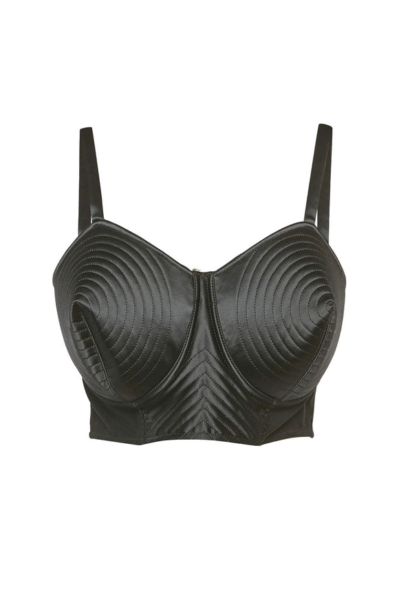 Jean Paul Gaultier x Lotta Volkova Black Corset Satin Bra Top