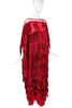 Julia Clancey Red Metallic Lurex Fringe Caftan Dress