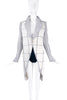 Comme des Garcons Homme Plus Silver Lurex Sparkle White Faux Leather Applicate Coat Fall 2018