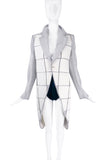 Comme des Garcons Homme Plus Silver Lurex Sparkle White Faux Leather Applicate Coat Fall 2018