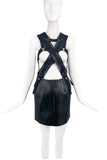 Junya Watanabe Comme des Garcons Black Leather Metal Harness Dress