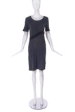 Helmut Lang Grey T-Shirt Dress with a Elastic Harness & "Helmut Lang" Dog Tag