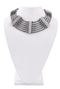 Lanvin Dedale Silver Crystal Art Deco Collar Necklace Runway Spring Summer 2013