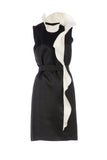 Lanvin Black Sheath Dress with a White Ruffle SS2013