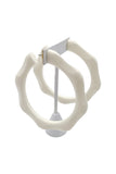 Lanvin White Resin "Bamboo" Hoop Earrings