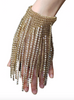 Lanvin Gold Knit Chain Mesh Chainmail Crystal Fringe Glove Bracelet