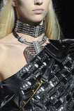 Lanvin Dedale Silver Crystal Art Deco Choker Necklace Runway Spring Summer 2013
