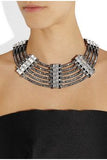 Lanvin Dedale Silver Crystal Art Deco Collar Necklace Runway Spring Summer 2013