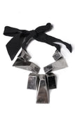 Lanvin Silver Mirror Massive Geometric Runway Necklace Fall 2008