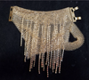 Lanvin Gold Knit Chain Mesh Chainmail Crystal Fringe Glove Bracelet