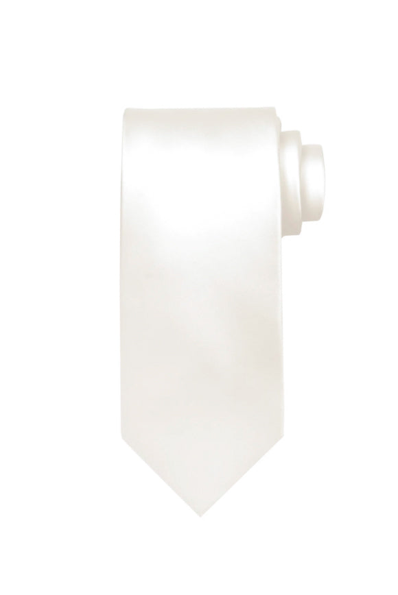 Lanvin White Ivory Satin Silk Tie