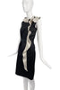 Lanvin Black Sheath Dress with a White Ruffle SS2013