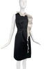 Lanvin Black Sheath Dress with a White Ruffle SS2013