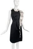 Lanvin Black Sheath Dress with a White Ruffle SS2013