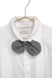Lanvin Gray Silk Raw Edged Rounded Bow Tie