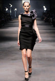 Lanvin Black Ruffle Body Con Dress Runway Spring 2019