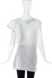 Lanvin White T-Shirt with Shoulder Ruffle Detail