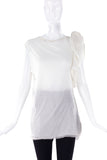 Lanvin White T-Shirt with Shoulder Ruffle Detail