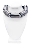 Lanvin Silver Metal Tube Pearl Necklace Runway Fall 2009