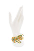Louis Vuitton Gold Blue Green Pavé Gemstone Leaf Embellished Bracelet