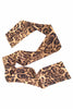 Vintage Brown Leopard Print Skinny Long Scarf