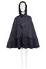 Les Hommes Black Nylon Hooded Cape Coat