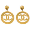 Chanel Gold Sunburst Iconic "CC" Logo Hoop Earrings 1990's Supermodel Era