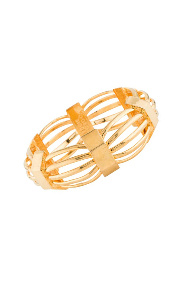 Eddie Borgo Gold Lattice Birdcage Bangle Bracelet