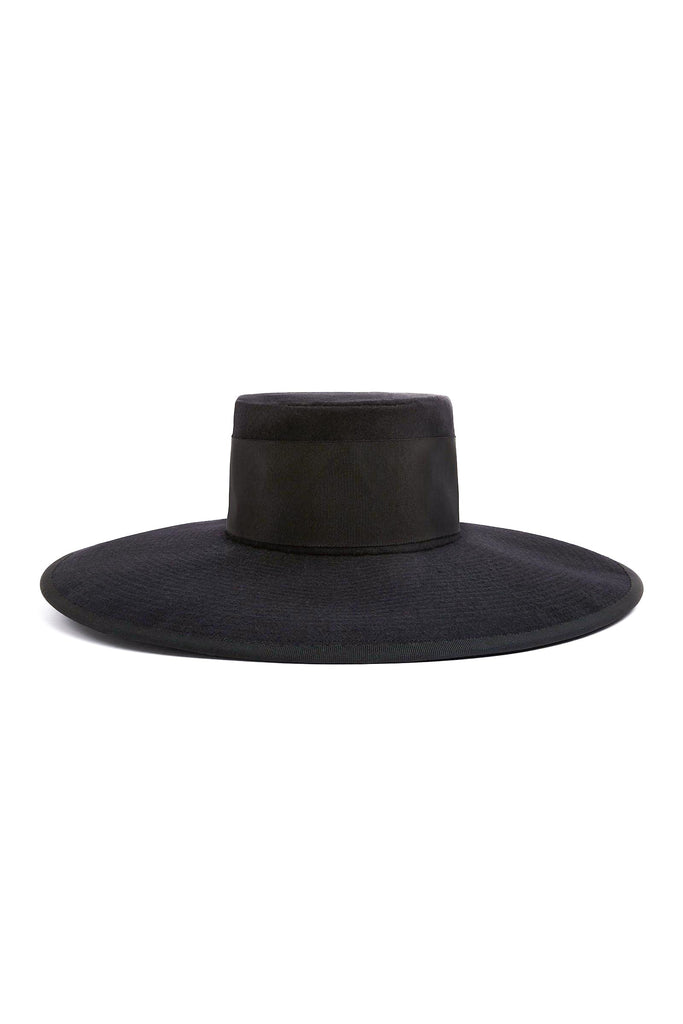 Marc Jacobs x Stephen Jones Black Couture Wide Brim Flat Top Hat FW2018