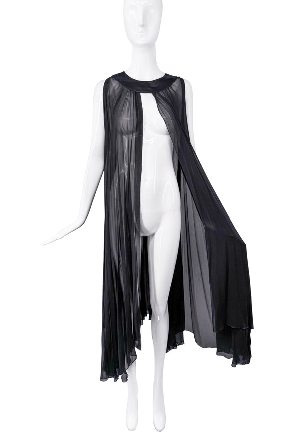 Maison Martin Margiela Black Chiffon Cape