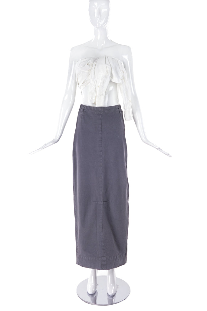 Maison Martin Margiela Grey Tone Denim Maxi Skirt Redux SS1992