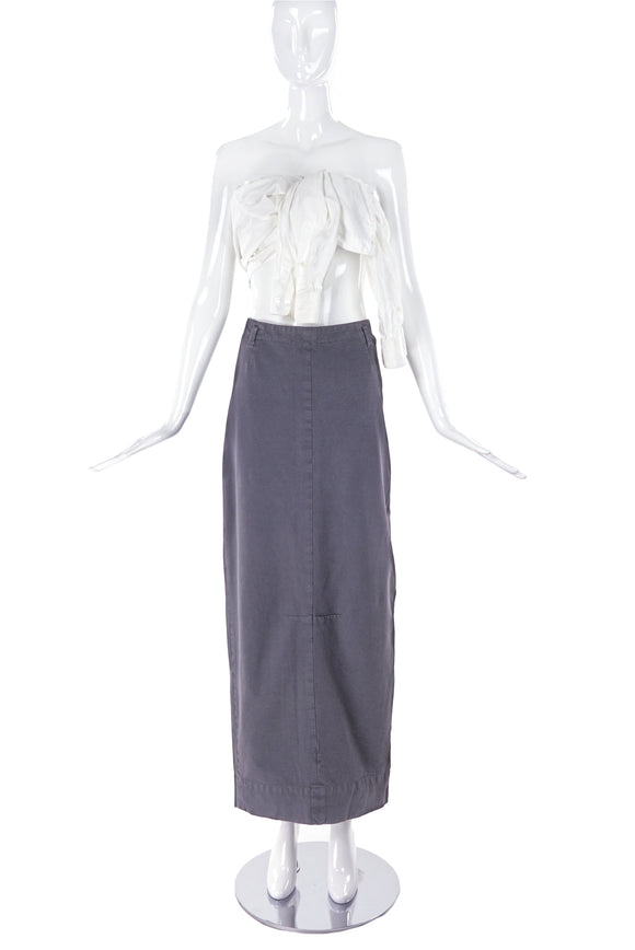 Maison Martin Margiela Grey Tone Denim Maxi Skirt Redux SS1992