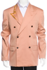 Maison Margiela Peach Beige Satin Studded Lapel Blazer Jacket