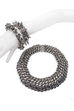 Saint Laurent Silver Chrome Triple Chain Link Thick Collar Necklace