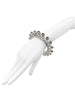Mawi Gunmetal Silver Spike Cuff Bracelet with Crystal Details