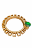 Mawi London Gold Cube Bracelet with Large Round Emerald