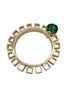 Mawi London Gold Cube Bracelet with Large Round Emerald