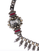 Mawi London Gunmetal Ruby Red Spike Crystal Necklace