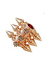 Mawi Rose Gold Triple Spike Gray Tourmaline Crystal Ring