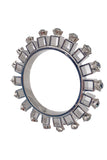 Mawi Gunmetal Silver Spike Cuff Bracelet with Crystal Details