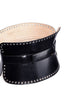 Alexander McQueen Black Leather Silver Metal Grommet Eyelid Corset Belt Pre Fall 2017