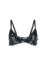 Alexander McQueen Mcq Black Sequin Bra Top