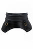 Alexander McQueen Black Leather Corset Waist Hip Bustle Metal Ring Belt