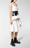 Alexander McQueen Black Leather Corset Waist Hip Bustle Metal Ring Belt