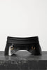 Alexander McQueen Black Leather Corset Waist Hip Bustle Metal Ring Belt