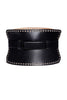 Alexander McQueen Black Leather Silver Metal Grommet Eyelid Corset Belt Pre Fall 2017