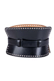 Alexander McQueen Black Leather Silver Metal Grommet Eyelid Corset Belt Pre Fall 2017